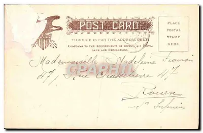 Palácio das Manufaturas — Exposição da Louisiana, Saint-Louis, Estados Unidos, 1904 — editor não visível — Verso