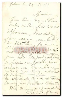 Pensée — wiersz i kwiaty — La Favorite n°2608 — Rewers