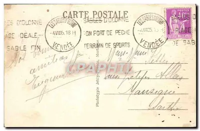 Les Sables d'Olonne (Vendée) — Witaj Sablaise — Fototyp Jelley-Poupin — Rewers