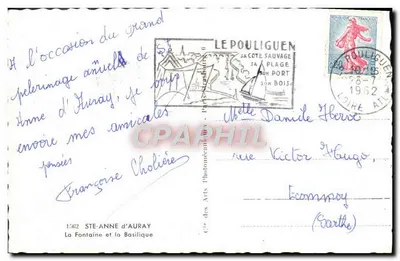 Ste-Anne-d'Auray — Fontanna i Bazylika — Cie des Arts Photomécaniques, nr 1562 — Rewers