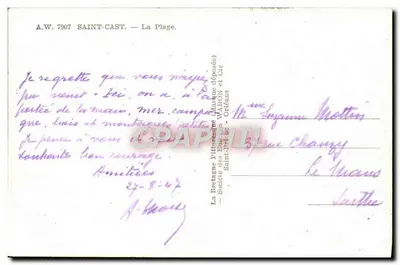 Saint-Cast — A Praia — Waron — Verso
