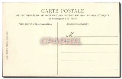 Saint-Malo - Os Muros e o Môle — Côte d'Émeraude — H. Le Maillot, editor — Verso