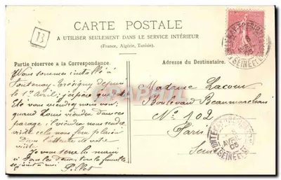 Fontenay-Trésigny — Castelo da Plumasserie — J. Pronier — Livraria-Papelaria — Verso