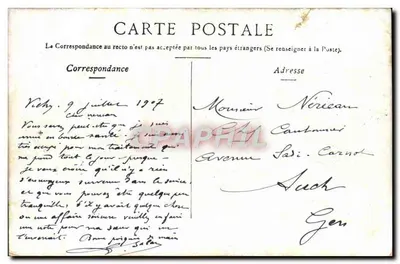 Bilhete postal antigo Vichy Parc Et Source Lardy — Verso