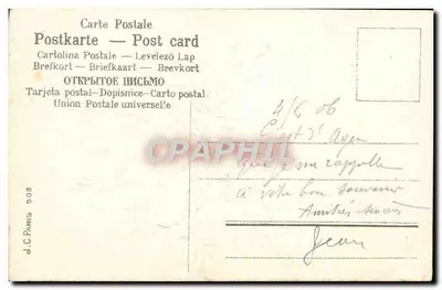 Vogel tussen bloemen — Ik denk aan je — J.C. Paris n°503 — Achterkant