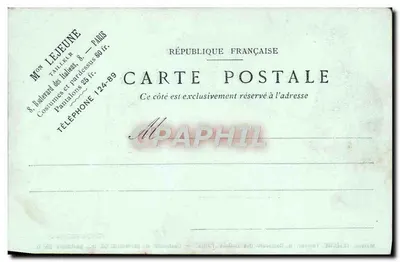 Fonte do Observatório — Maison LEJEUNE, Costureiro, 8, Avenida dos Italianos, PARIS — Verso