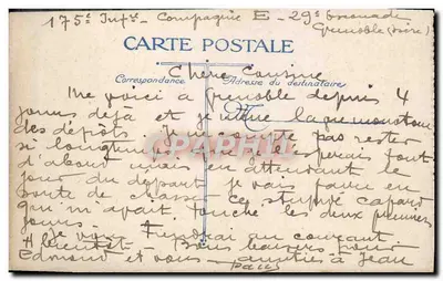 Grenoble - Avenue Alsace-Lorraine — L.V. & C°, n° 1496 — Verso