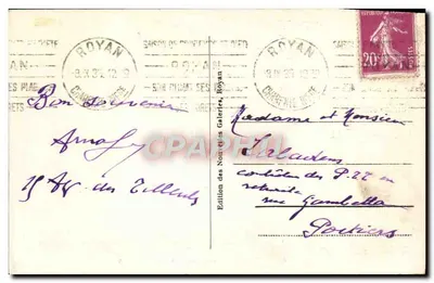 Royan - La grande conche à l'heure du bain — Édition des Nouvelles Galeries, Royan, n° 224 — Verso