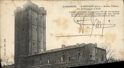 Bassoues (Gers) — Antigo Castelo dos Arcebispos de Auch — editor I. Tapie, fot. edit. Aub.