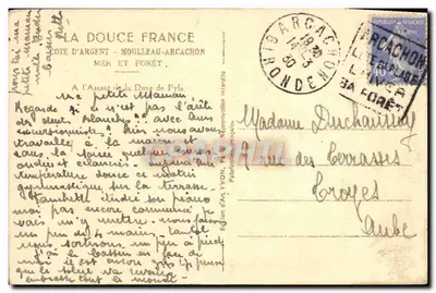 Trabalhadores em uma duna — Côte d'Argent, Arcachon — Edição de Arte Yvon — Verso