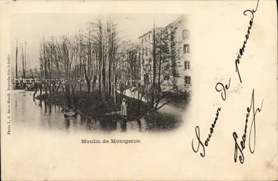 Moulin de Montgeron — vista do moinho e do curso d'água — Foto L. G. Saint-Mandé