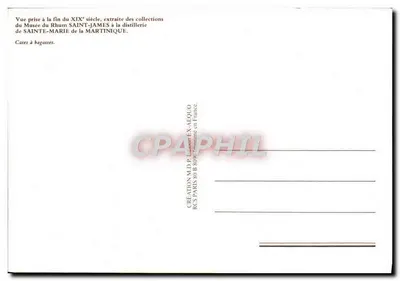 Destilaria de Sainte-Marie — Martinique — Coleção Saint-James — Verso