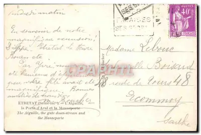 Étretat — La Porte d'Aval et la Manneporte — Wydawca A. Boucher — Rewers