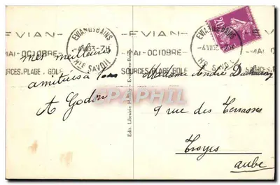 ÉVIAN-LES-BAINS — LE DÉBARCADÈRE — Wydawca Librairie d'Évian — Rewers