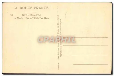 Statua Hebe — Muzeum w Dijonie — Wydawca: Les Éditions d'Art Y. Martel — Rewers