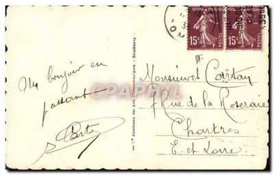 Capela do Colégio e estátua de Michel Anguier — 7 EU — editor ARA — Verso