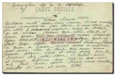 Erquinghem-sur-la-Lys — Ruínas da Rue Dubiez e da Escola dos Meninos — Edição Flandria - A. Biebseck, Hasebrouck — Verso