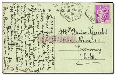 Zamek w Esclimont (E. et L.) — Główne wejście — G. Fournault, wyd., Dreux — Rewers