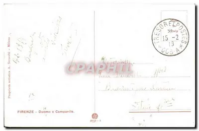 Florence - Kerk en Klokkenstoel — Artistieke eigendom A. Scrocchi - Milaan - n° 2731-1 — Achterkant