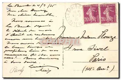 La Baule - Vue générale de la Plage vers le Pouliguen — éditeur A. P. (n° 84) — Verso