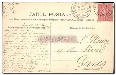 Marsylia - Le Prado — widok ulicy z tramwajem — Phototypie E. Lacour, 19, rue Thubaneau — Rewers