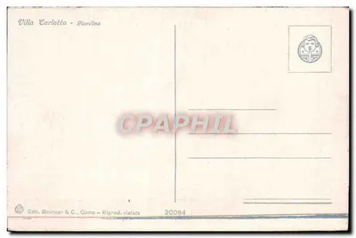 Villa Carlotta - Jardim — Edit. Brunner & C., Como — n° 20084 — Verso