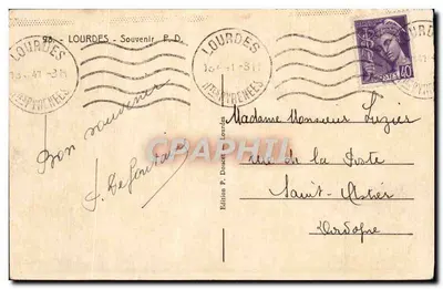 Jaskinia w Lourdes — Modlitwa dla Ciebie — Wydawnictwo P. Doucet, Lourdes — Rewers