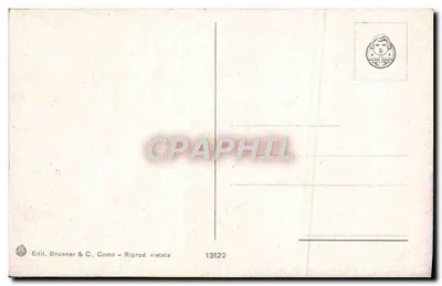 Willa Carlotta (Lago di Como) — Wzrost subtropikalny — Wyd. Brunner & C., Como, nr 13122 — Rewers