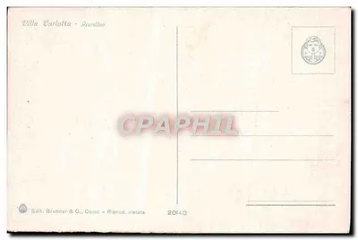 Villa Carlotta - Jardim — Edit. Brunner & C., Como — Verso