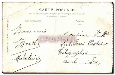 Castello di Fontainebleau — vista del parco e del lago — Editore: J. Hugues Allen — Verso