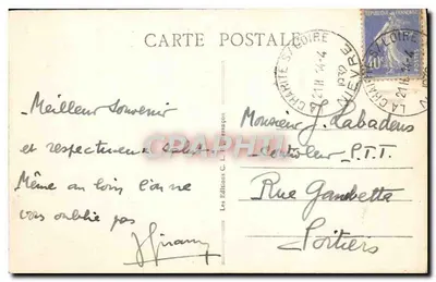 Pouguès-les-Eaux (Nièvre) — Bellevue i Kawiarnia — Wydawnictwo C. L. Besséon — Rewers