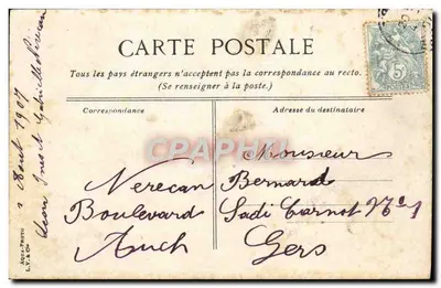 Le Tréport — Północna przystań w burzowym pogodzie — wydawca L.V. & Cie, n°28 — Rewers