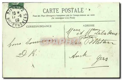 Biarritz Artística — A Villa Belza — Collection Gorce, fot.-edit., TALENCE (Gironde) n°73 — Verso