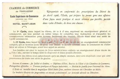Scuola Superiore di Commercio di Toulouse — Hotel Saint-Jean — Torre del Capitolo — Verso