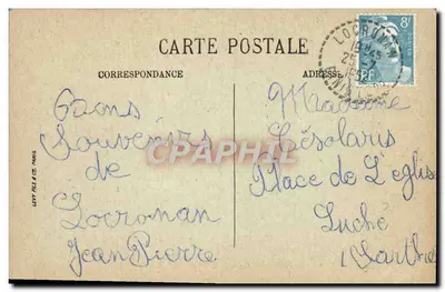Locronan — Wnętrze kościoła — Szczegół krzesła (XVII wiek) — LL. — Rewers