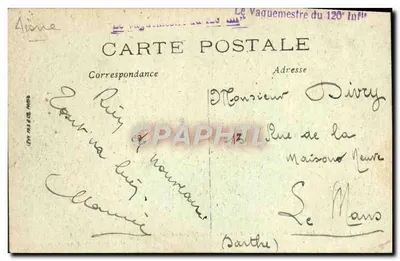 Laon — Hotel Prefektury i widok na Świętego Wincentego — Le Vague-mestre du 120e Inf. — Rewers