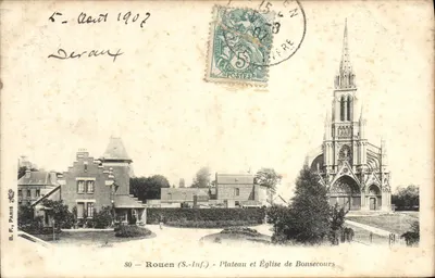 Rouen (S.-Inf.) - Plateau et Église de Bonsecours — B.F. PARIS, n°80