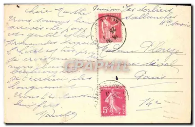 Sallanches en de Keten van de Mont-Blanc — Antieke ansichtkaart n°58 — uitgever A. H. Sallanches — Achterkant