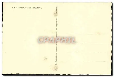 Croix-de-Vie - A Corniche Vendéenne — J. Bobuchon, n°262 — Verso