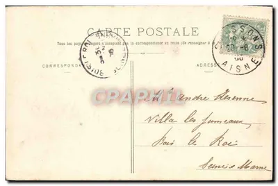 Soissons - Interno della Caserma Charpentier - Il 67° ritorno di marcia — G. Laguerre, edit., Soissons — Verso