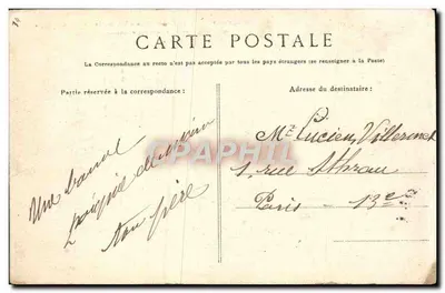 St-Nazaire — Der Transatlantische Dampfer « La Champagne » und der Schlepper « Athlète » beim Anlegen — Sammlung Delavay — Rückseite