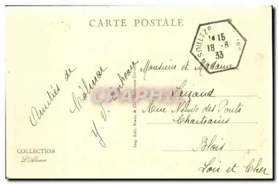 Widok z lotu nad Colmarem — wydawca Braun & Cie, nr 313 — Rewers