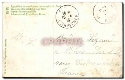 Stara pocztówka Gand 1913 Konia Bayarda i czterech synów Aimond — Rewers