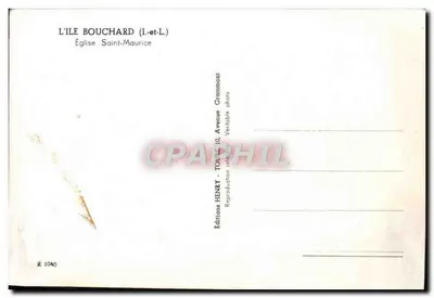 Bilhete postal moderno A Ilha Bouchard Igreja São Maurício — Verso