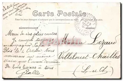 Stara pocztówka Chateaudun Dolina Loir — Rewers