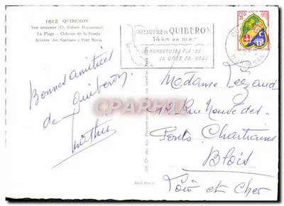 Quiberon — vue aérienne et scènes côtières — Cl. Robert Durand — Verso