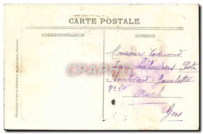 Toulouse — O Pont-Neuf, Escola de Belas Artes — Fototipia de Arte e Indústria do Sudoeste — Verso