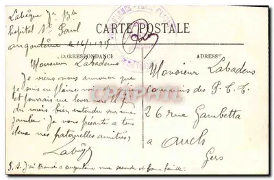 Environs d'Angoulême — La Couronne — L'Abbaye — LL. — Verso