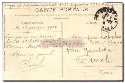 Bergerac (Dordogne) — Etablissements Perdoux: miejsce ogrodnicze — wydawca V. Lefebvre, nr 494 — Rewers