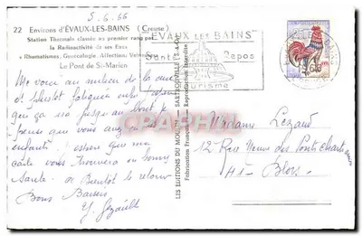 Ponte suspensa — Évaux-les-Bains (Creuse) — Éditions du Moulin — Verso